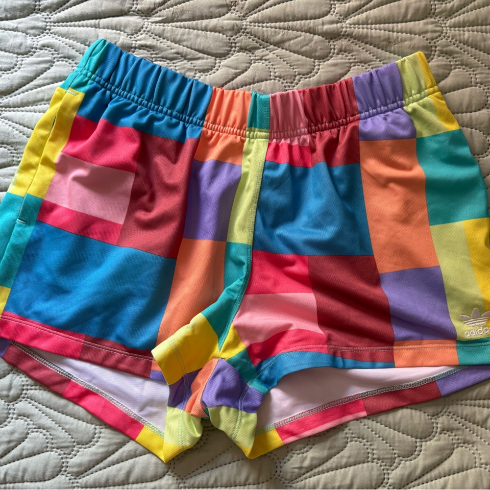 Adidas Multicolor Checkered Women's Athletic Shorts